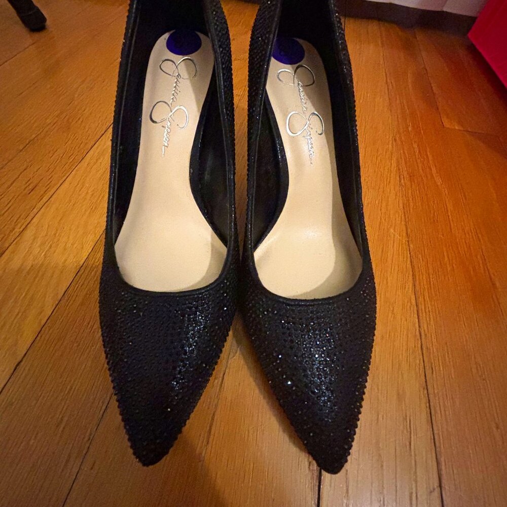 NWT Jessica Simpson Veronica Glitter Pumps Black Size 8.5